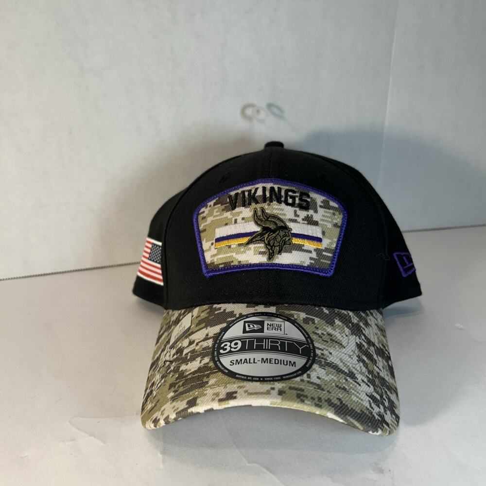 Minnesota Vikings New Era 39Thirty Salute to Service Hat S/M Camo NFL